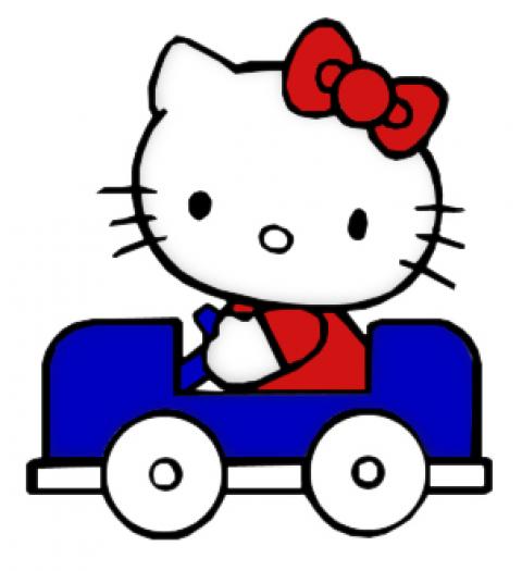 Hello-Kitty-blue-car-1 - Hello Kitty