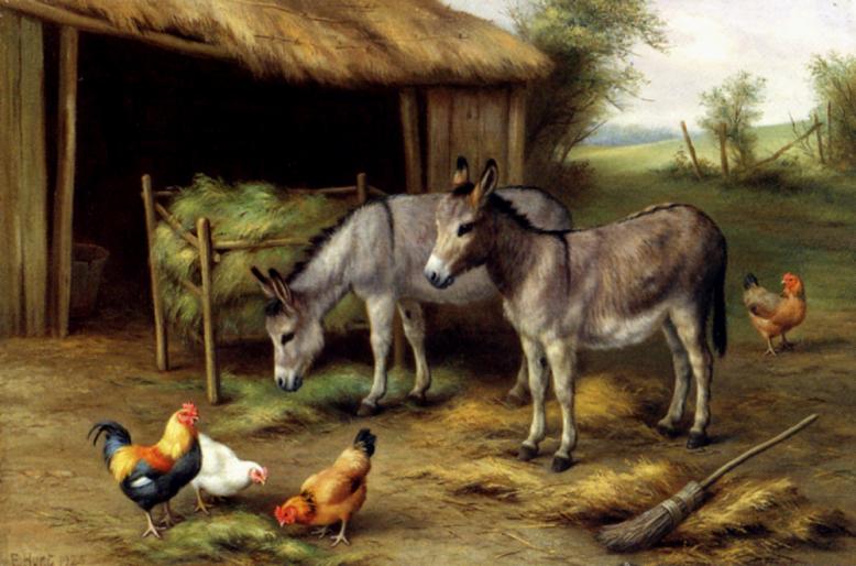 Hunt_Edgar_Donkeys_And_Poultry - ANIMALE