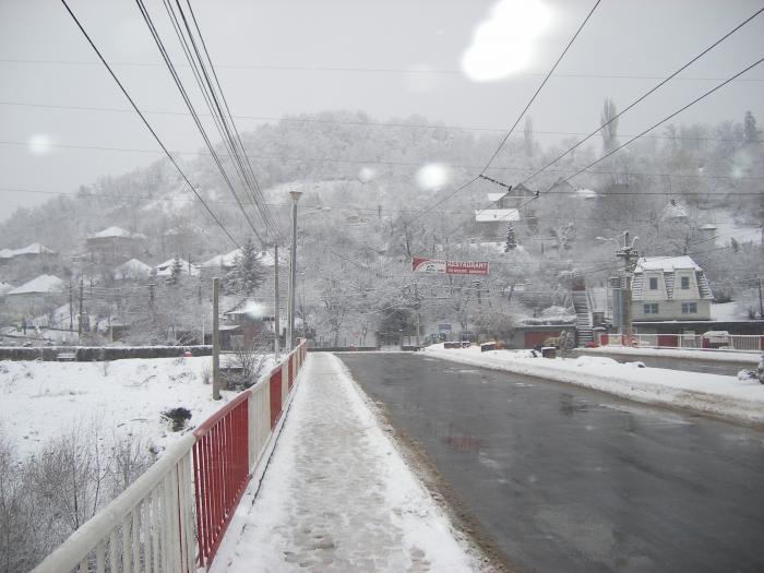 Iarna la Medias-Podul peste Tirnava