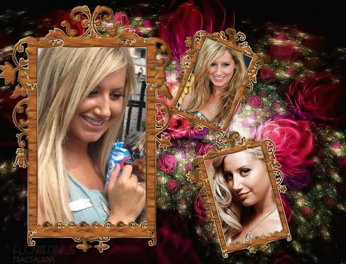 ashley intre trandafiri - poze modificate cu Ashley Tisdale