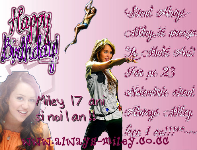 happy birthday am mc - miley cyrus wallpapers