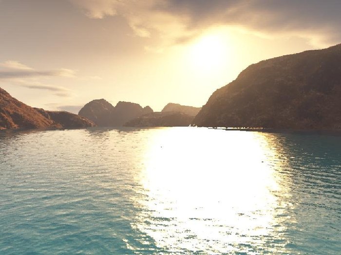 Sun Rising over the Lake