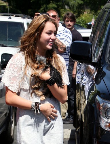 Miley at car - Miley Cyrus rare pictures