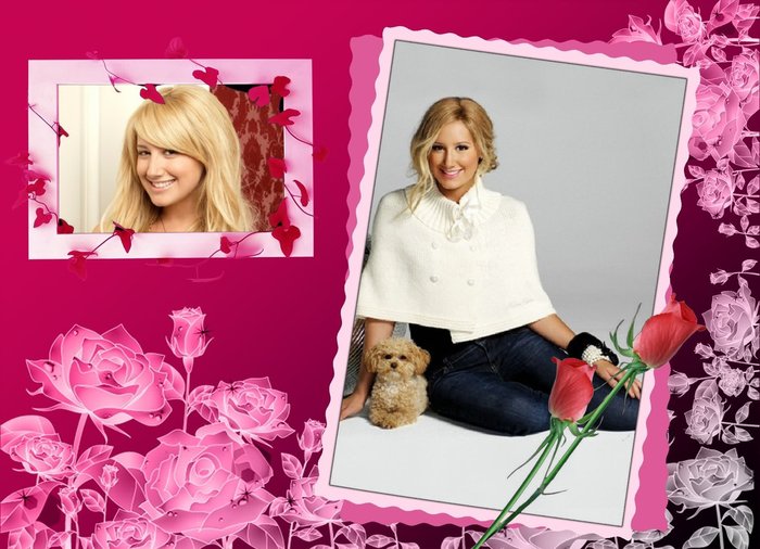 ashley inconjurata cu multi trandafiri - poze modificate cu Ashley Tisdale