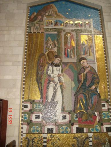 080 Israel - Nazareth - Biserica Buna Vestire (tablou mozaic donat de Mexic)
