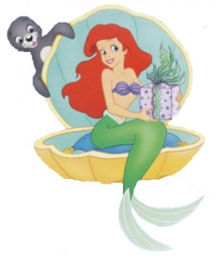 ariel-clam-gift - printesele disney