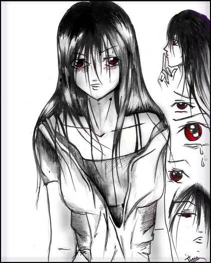 o fata trista,suparata - poze anime girl