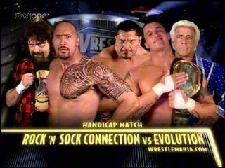 The_Rock_and_Mick_Foley_vs__Randy_Orton_and_Batista_and_Ric_Flair