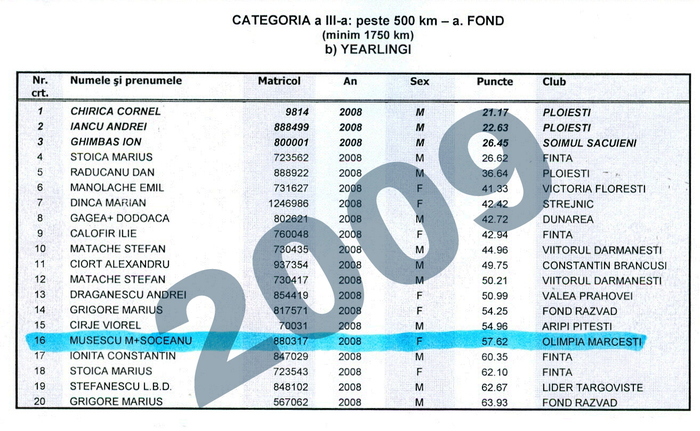 fond - Rezultate 2009