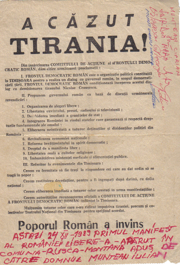 manifest revolutia din 1989 - 1989 decembrie acum 20 de ani