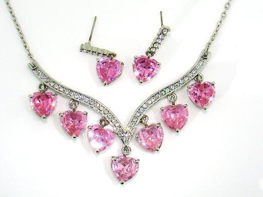 hearts_necklace_earrings - Saree-uri pe care le poarta indiencele si accesorii