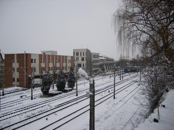 Iarna la Medias -Gara feroviara