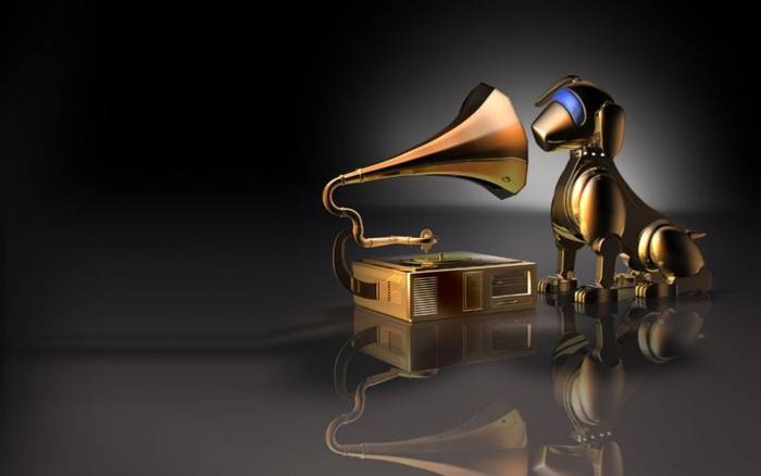 Dog_and_phonograph - HD Audio Wallpapers