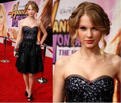 Taylor at Hannah Montana the movie premiere