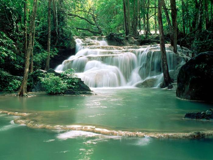 Kao Pun Temple Waterfalls, Kanchanaburi Region, Thailand - super imagini