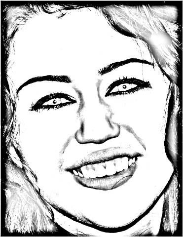 Miley - imagini de colorat cu vedete
