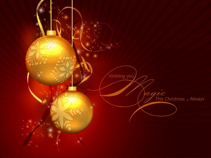 ws_Golden_Christmas_Balls_1280x1024 - CHRISTMAS WALLPAPERS