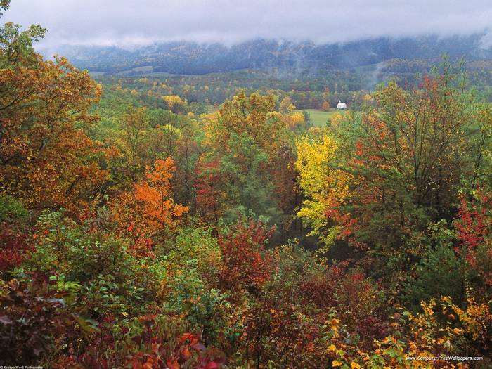 White Church in Autumn, North Carolina - Very Beautiful Nature Scenes