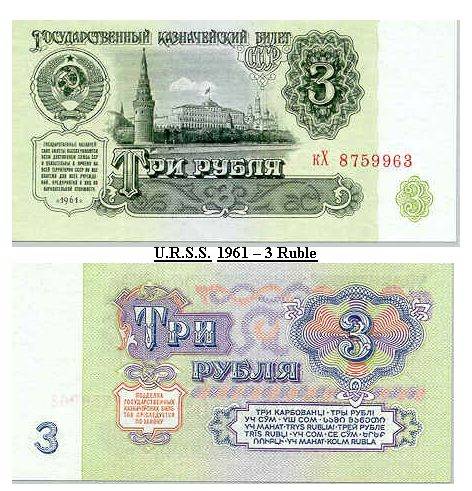 urss - 1961 - 3 ruble (b) - banii