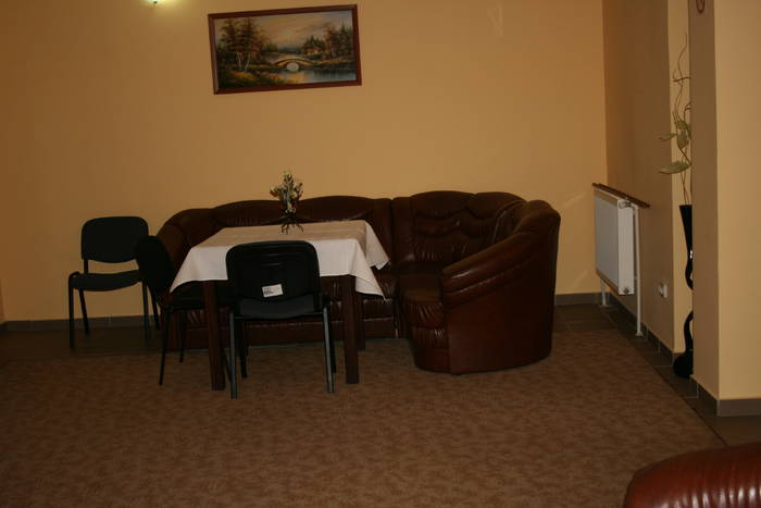 Holul de la primul etaj al pensiunii