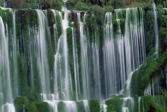 Flowing Cascades of Iguacu Falls, Iguacu National Park, Argentina