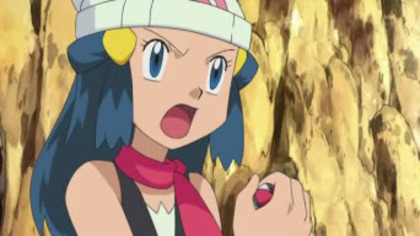 Dawn este cu pokebolul in mana