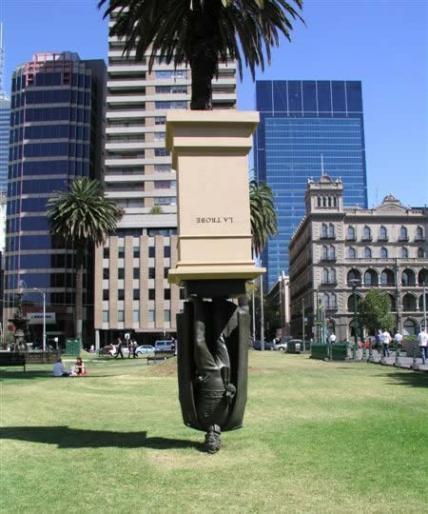 image025; A contemporary representation of Charles La Trobe in central Melbourne (This temporary installation 
