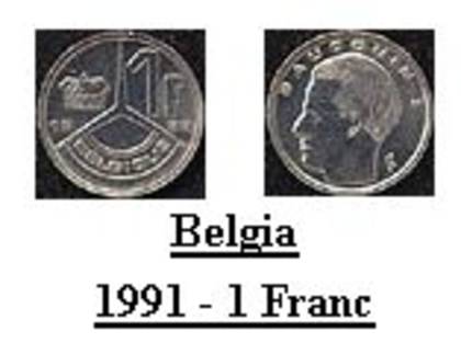 belgia - 1991 - 1 franc