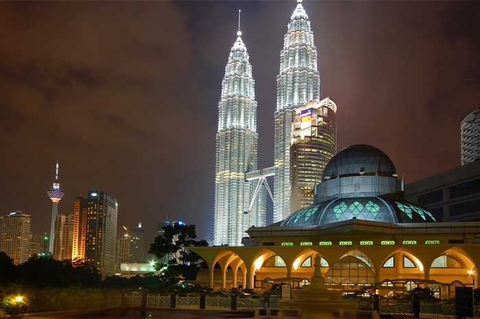 Kuala Lumpur in Malaysia (night) - Islamic Architecture Around the World