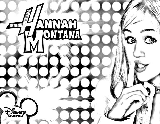 Hannah Montana - imagini de colorat cu vedete