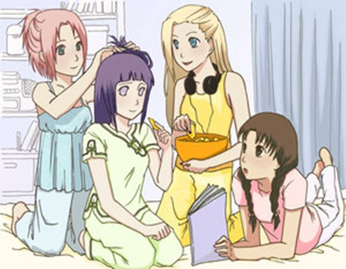 sakura,hinata,ino si si tenten