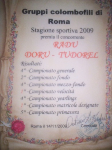 109_1405; diploma cu rezultatele la campionate
