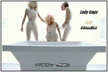 +Lady Gaga Bad Romance video photo 4 cropped titled TWICE FRAMED - Lady Gaga      regina popului       dupa mine