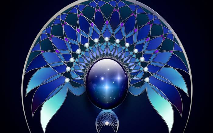 Fan-of-Blue - Glass Wallpapers