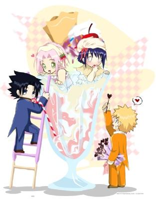 Hinata,Sakura,Naruto si Sasuche