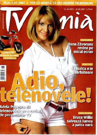 Adela pe coperta revistei Tv mania