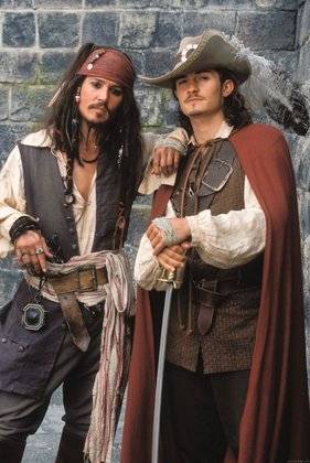 _photo__pirates_of_the_caribbean_-_johnny_depp_as_captain_jack_sparrow_and_orlando_bloom_as_will_tur