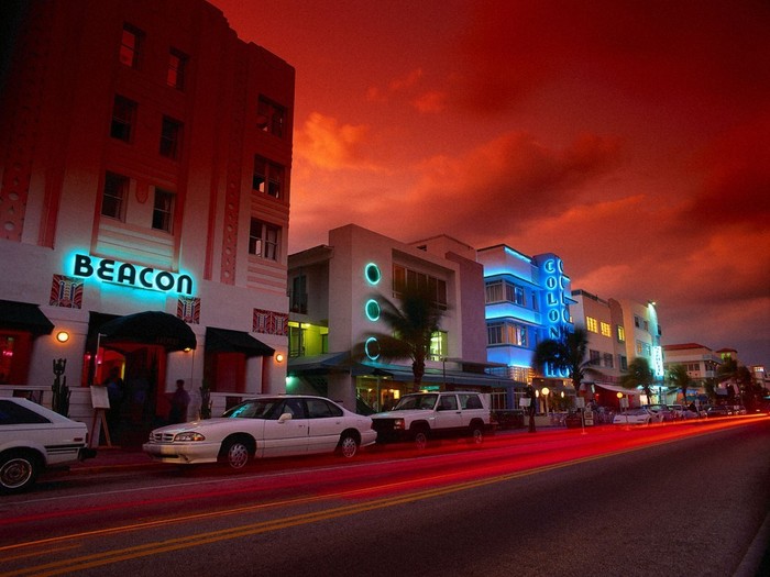 Miami_Beach_night - WALLPAPERS DESKTOP