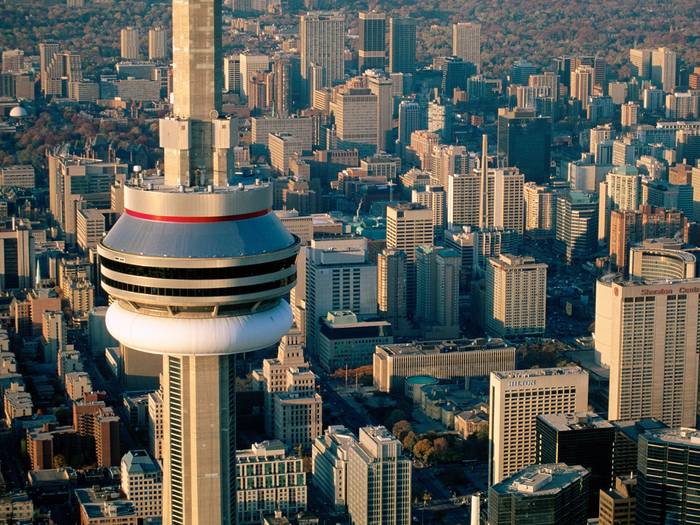 Aerial View of the CN Tower, Toronto, Canada - Canada Wallpapers