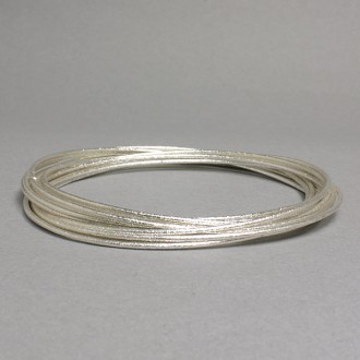 BrushedSilverThinBangleSet