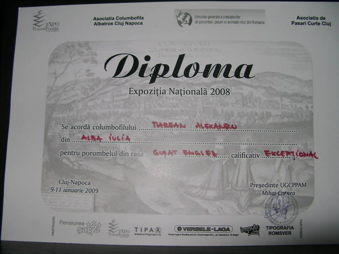 expo nationala cluj 2008-2009 - Diplome si Medalii