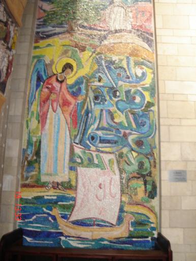 078 Israel - Nazareth - Biserica Buna Vestire (tablou mozaic donat de Liban)