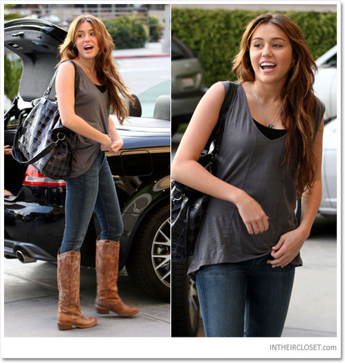 miley-cyrus-out-about-steve-madden-boots-david-lerner-tank-treesje-bag - club miley cu cizme