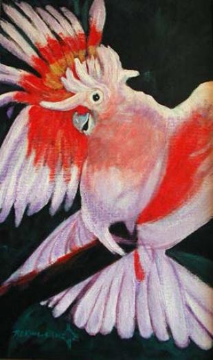 Pink-Parrot--12x24--acrylic - PAPAGALI