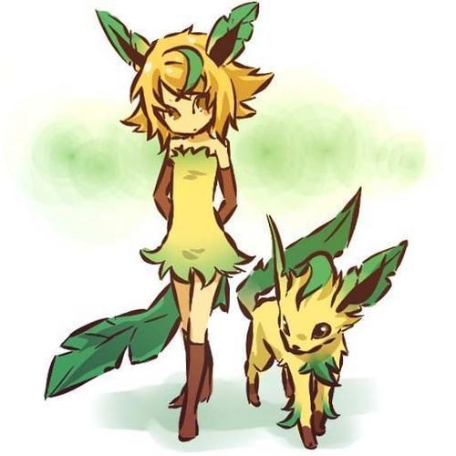 Leafeon si o fata - Leafeon