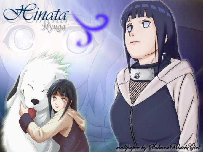 Hinata si Akamaru - Poze cu toate personajele din Naruto
