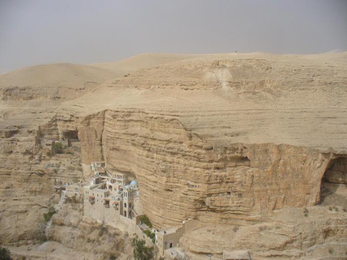 P1070780; Manastirea Hozeva vazuta de pe muntele din partea opusa
