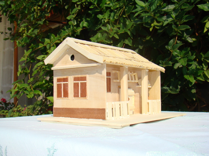 Casa taraneasca acoperita cu trestie - Artizanat din lemn