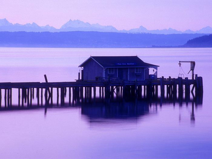 Pier on the Sea, Penn Cove Shellfish Pier, Washington - Wallpapers Premium