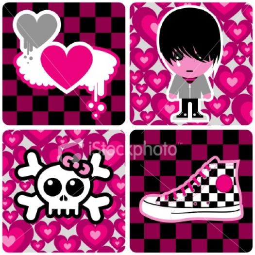 pink and black emo - Emo Girl With Boy